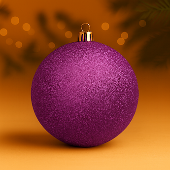Новорічна куля 20 см з глітером – яскрава прикраса для великої ялинки, 18 кольорів фіолетовий