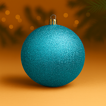 Новорічна куля 20 см з глітером – яскрава прикраса для великої ялинки, 18 кольорів Бірюза