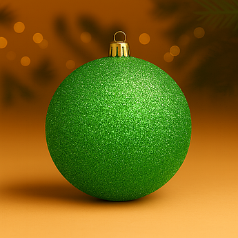 Новорічна куля 20 см з глітером – яскрава прикраса для великої ялинки, 18 кольорів зелений