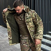 Тактическая куртка бушлат зимняя длинная военная multicam куртка полевая армейская теплая качественная на флисе