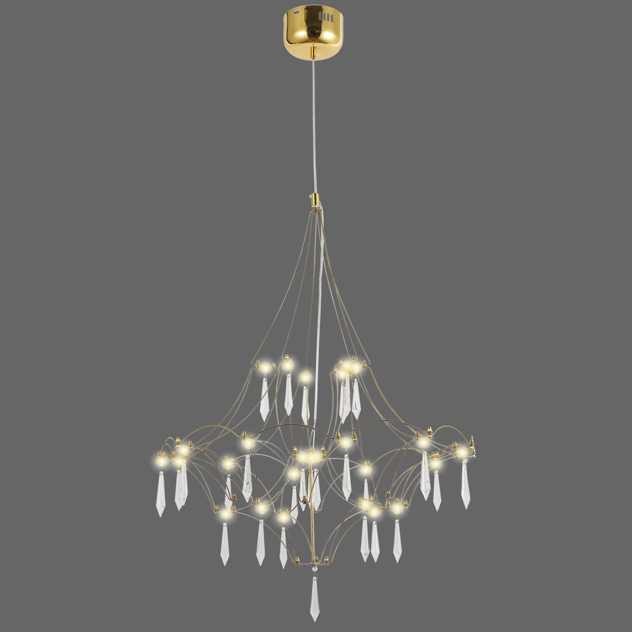 Люстра золота "CRYSTAL" арт-деко (918-L981 (600) GD)