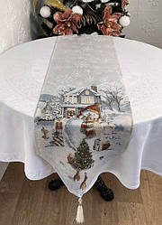Новорічна доріжка ранер на стіл 35×145 см