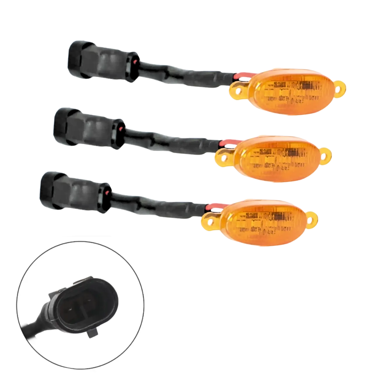 Комплект Універсальних LED автоламп для решітки радіатору жовті вогники 12В ДХО 3 штуки (100250)