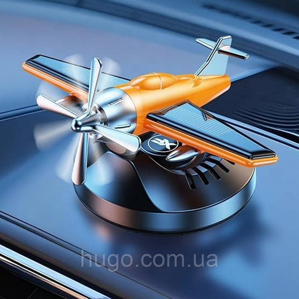 Ароматизатор-літак для авто на сонячній енергії / Ароматизатор в машину / Пахучка в машину, фото 1