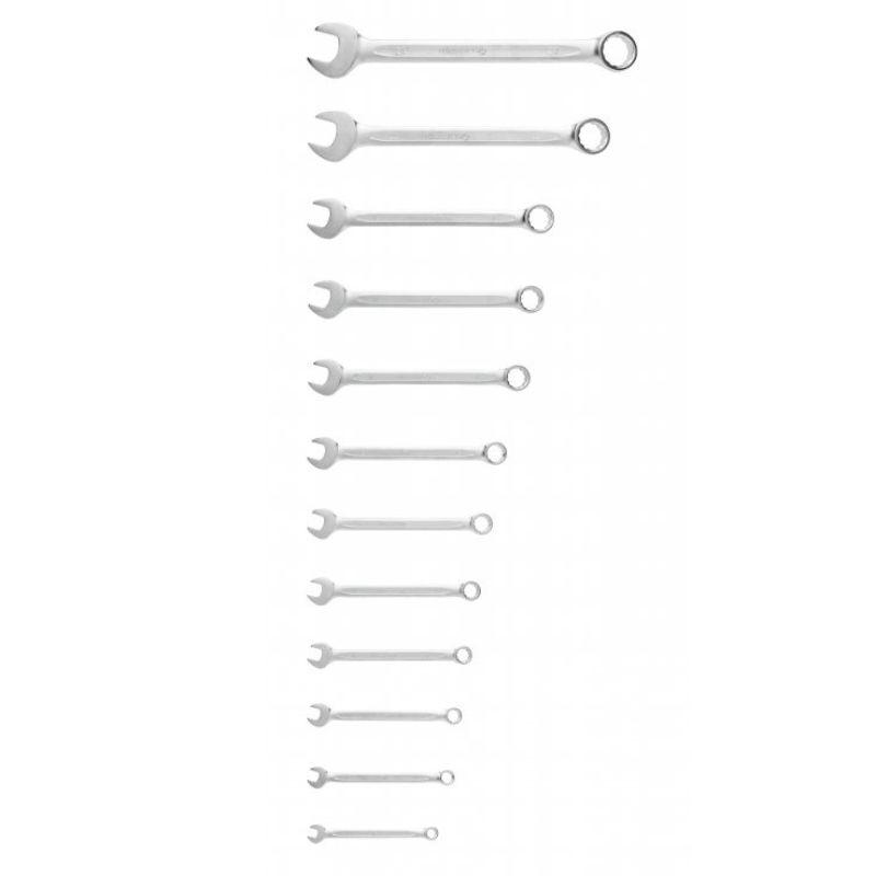Комплект комбінованих гайкових ключів Hogert 6-24 мм із сталі CrV (HT1W492-1), фото 1