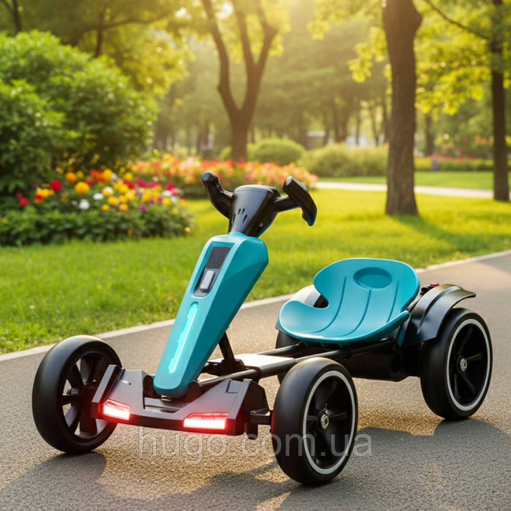 Дитячий електрокарт 5км/год, до 50кг, 85х56х51см, Bambi M6277 EBR-3, Синій / Електричний карт / Складаний електрокарт, фото 1