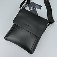 Сумка чоловіча Moltani екошкіра чорна шкіряна барсетка клатч через плече