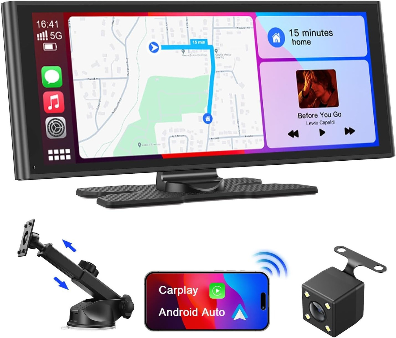 Автомагнітола Avylet 9.26" з CarPlay і Android Auto, 4K відеореєстратором, GPS, Bluetooth, FM, камерою заднього виду, універсальна, фото 1
