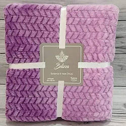 Плед мікрофібра 200х220 см Belizza Kapadokya lila рожевий / Покривало з мікрофібри / Ковдра на ліжко