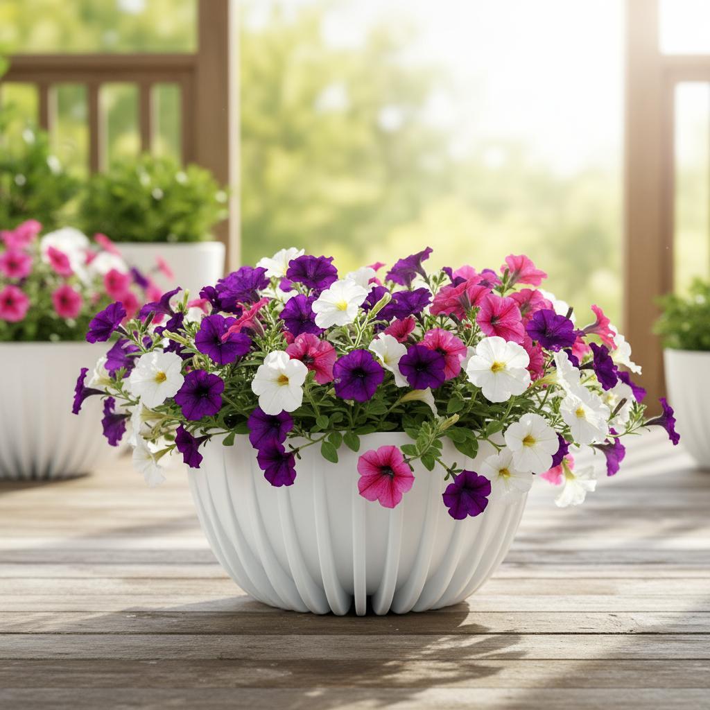 Горщик квітковий білий 30 см Миса Міра Lamela