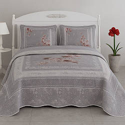 Двоспальне покривало стьобане 250x260см, 2 наволочки 50x70см, Miss Bella Rosebel / Комплект покривало з наволочками