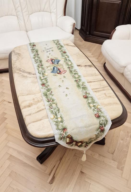 Новорічна доріжка ранер на стіл 35×145 см, фото 1