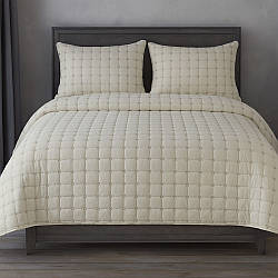 Покривало стьобане 180x240см, 2 наволочки 50x70см, Istanbul Hazal krem, Кремове / Комплект покривало з наволочками