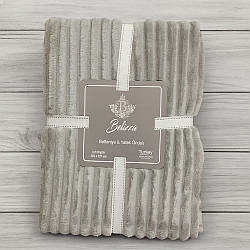 Двосторонній плед 200х220см, Belizza Line gri , Сірий / Плед - покривало / Двоспальне тепле покривало