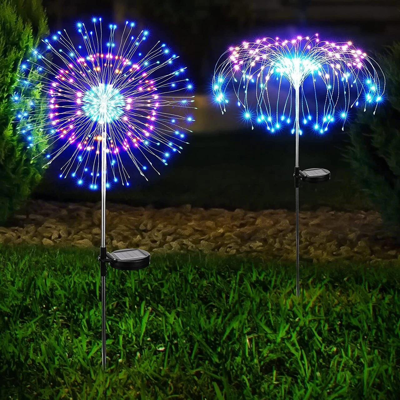 Вуличні садові ліхтарі на сонячній батареї Феєрверк 200 LED 2 шт SFK-41, фото 1