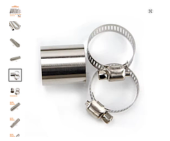 З'єднувач для вихлопної труби гофри 23 мм для труб 24-25 mm генератор, авто, мото, вебасто. 30 мм. Нержавейка.