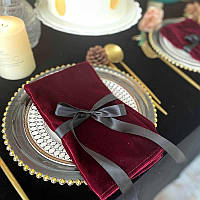 Серветки оксамитові Leeseph 45х45см рожеві 6 штук