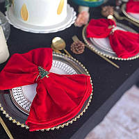 Серветки оксамитові Leeseph 45х45см червоні 6 штук