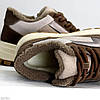 Дизайнерські комбіновані фетрові зимові кавово-бежеві кросівки, фото 5