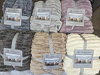 Плед покривало Шарпей з еко овчиною Євро 200х230