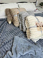 Плед покривало Шарпей з еко овчиною Євро 200х230