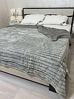 Плед покривало Шарпей з еко овчиною Євро 200х230