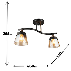 Стельова люстра на два  плафони L460*W120*H255, фото 2