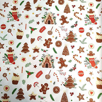 Подарунковий папір новорічний 70см*8м
