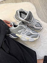 New Balance 9060 Grey Термо жіночі кросівки Нью Беланс 9060 сірі замша єврозима фліс, фото 2