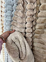 Плед покривало Шарпей з еко овчиною Євро 200х230