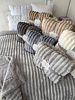 Плед покривало Шарпей з еко овчиною Євро 200х230