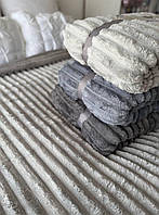 Плед покривало Шарпей з еко овчиною Євро 200х230