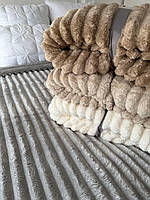 Плед покривало Шарпей з еко овчиною Євро 200х230
