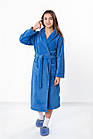 Підлітковий халат махровий з капюшоном для дівчинки, блакитний, софт-махра, фото 3