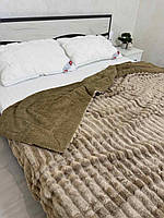 Плед покривало Шарпей з еко овчиною Євро 200х230