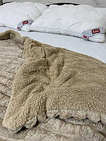 Плед покривало Шарпей з еко овчиною Євро 200х230