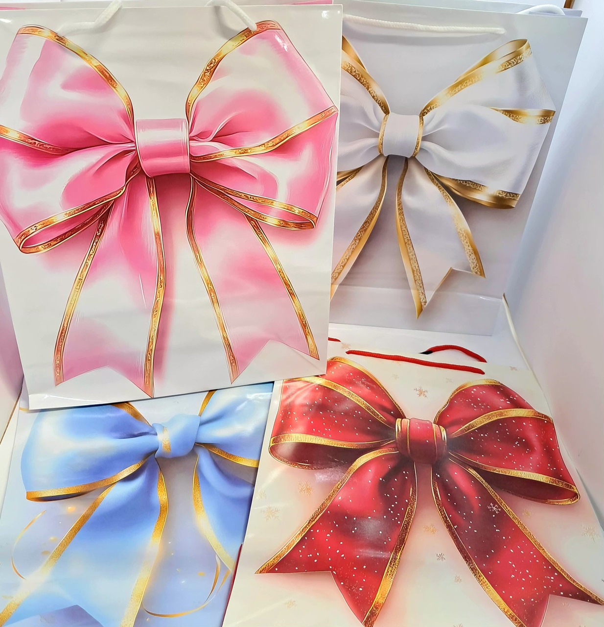 Бумажний пакет ВЕЛИКИЙ ВЕРТИКАЛЬНИЙ 26*32*9 см Бант, фото 1