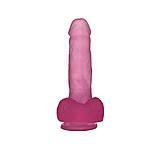 Фалоімітатор із мошокою Jelly Studs Crystal Dildo Medium 7" Pink, фото 2