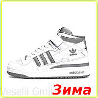 CV Високі термо кросівки Lite Adidas шкіряні білі для чоловіків зимові черевики зі шнурками та липучко Flex