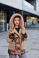 Жіноча зимова стильна куртка К-308 кап кемел