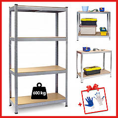Стеллаж металевий 180x90x40 Siker G9040 4 полиці для комори офісу гаража складу підвалу магазину