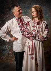 Комплекти вишитого одягу - чоловіча сорочка + вишита сукня