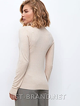 Світлий бежевий жіночий однотонний гольф, водолазка / класичний, базовий, фото 5