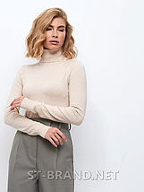 Світло-бежеві жіночі однотонні гольфи, водолазки / класичні, базові, фото 5