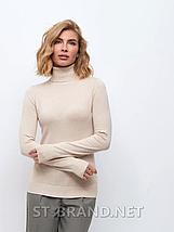 Світло-бежеві жіночі однотонні гольфи, водолазки / класичні, базові, фото 2