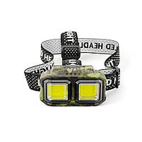 Налобний ліхтар HX-816 2xCOB+Red Green Camo, фото 3