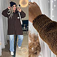Сорочка-пальто барашек Тедді Туреччина Модель: 771/772-1121 Колір: чорний, кава, шоколад, молочний, фото 5