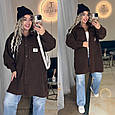 Сорочка-пальто з барашка Тедді Модель: 771-1121 Колір: чорний, кава, шоколад, молочний, фото 9