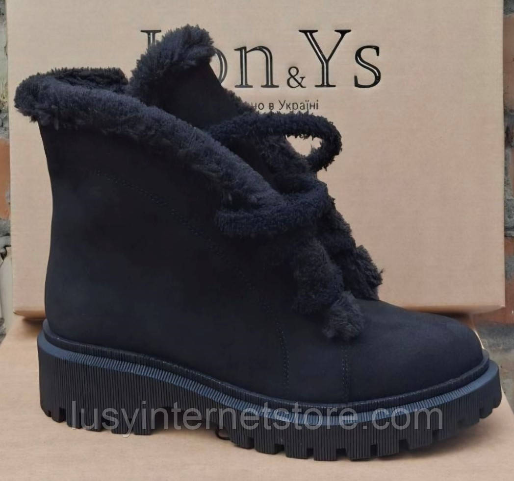 Черевики замшеві жіночі зимові від виробника модель ЛОН25-76-1, фото 1