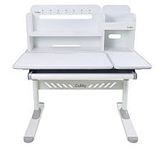 Парта стіл з надбудовою Cubby Nerine Grey + дитяче ортопедичне крісло Cubby Bunias Blue для школяра, фото 2
